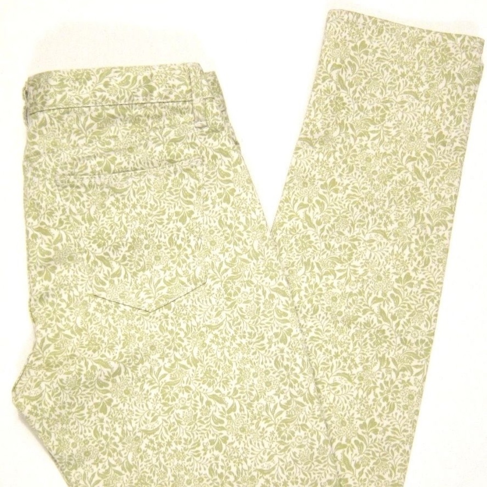 UNIQLO Floral Print Skinny Fit Tapered Jeans Green